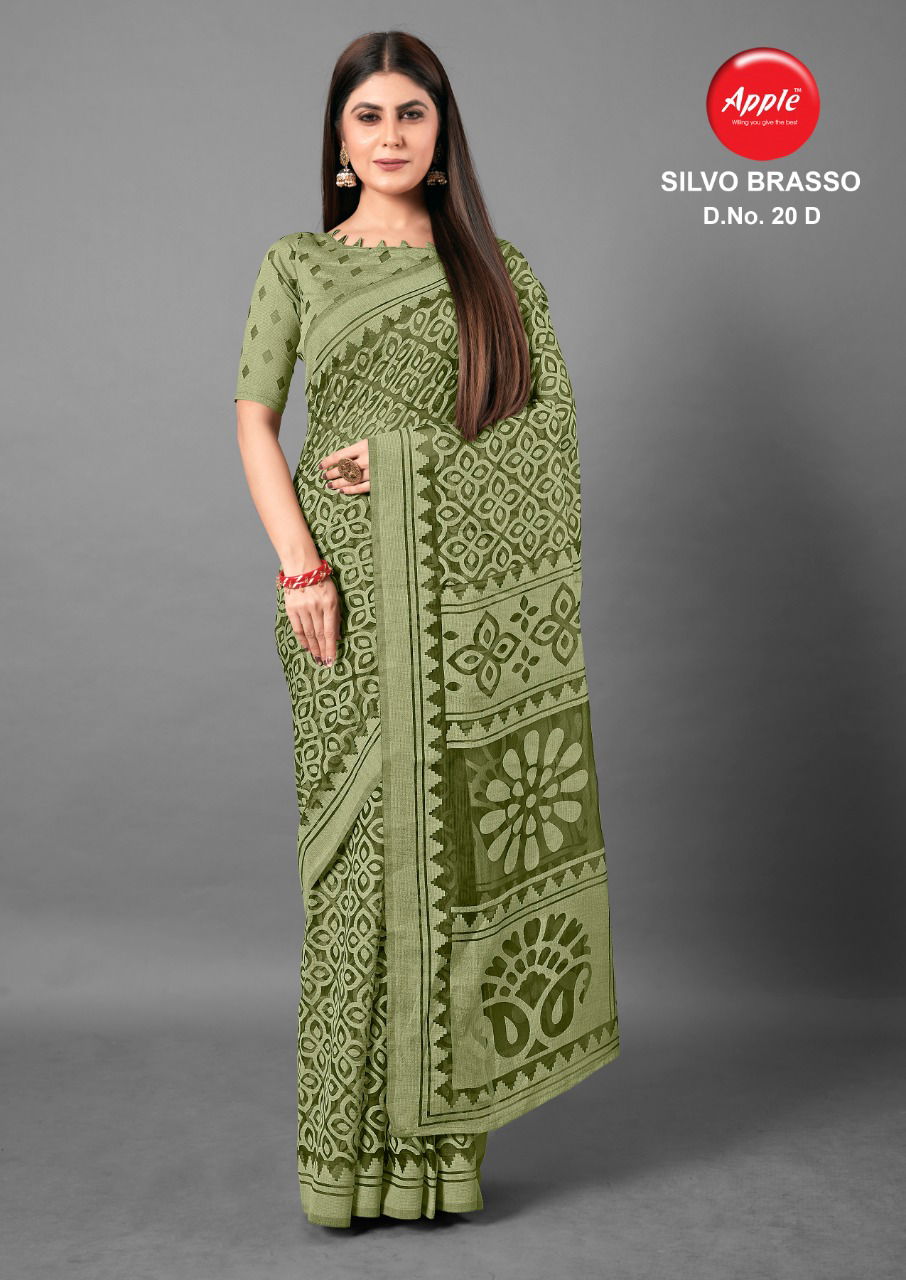 Apple Silvo Brasso 20 Latest Fancy Designer Festive Ware  Printed Brasso Saree